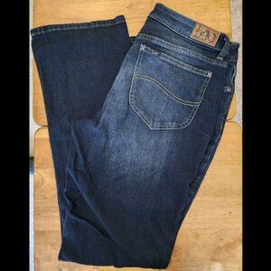 Lee Regular Fit Boot Cut Mid-Rise Blue Jeans Size 14 Long
